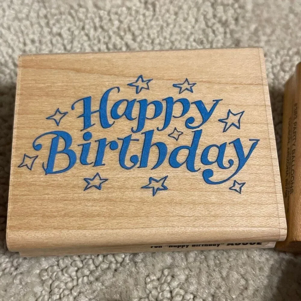 Happy Birthday Stamping Set Mix Brands Rubber Stamps